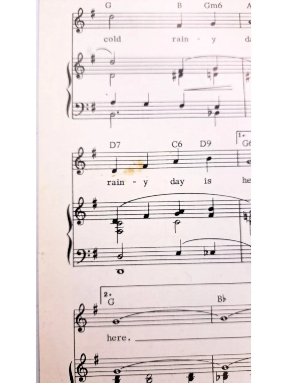 Vintage Here's That Rainy Day Sheet Music Jimmy Van Heusen 1953 Carnival Flander - Picture 6 of 6